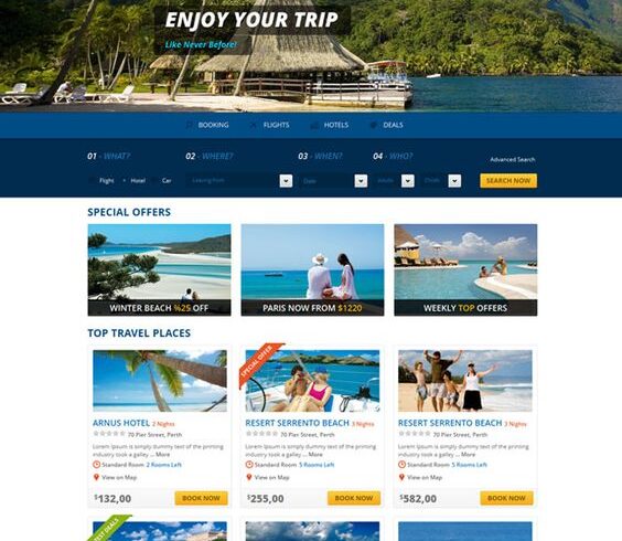 Mẫu Website Khách Sạn – Du Lịch – Resort – MH003