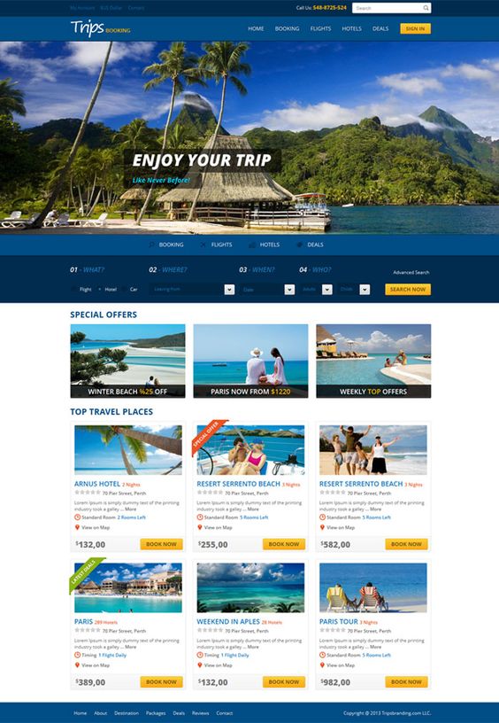 Mẫu Website Khách Sạn – Du Lịch – Resort – MH003