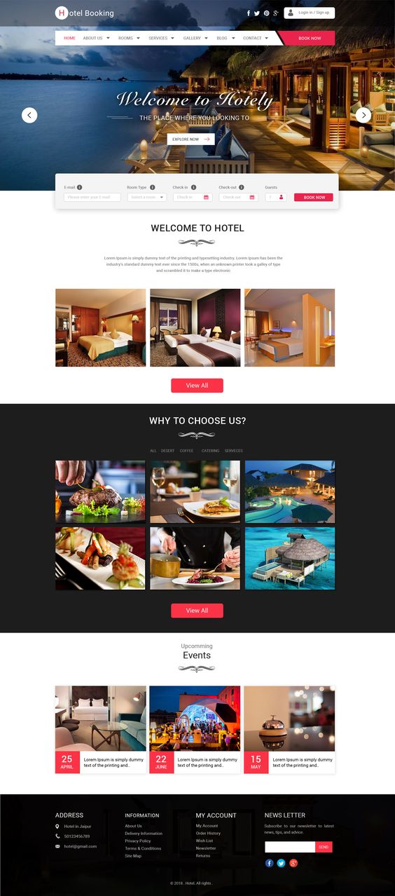 Mẫu Website Khách Sạn – Du Lịch – Resort – MH005