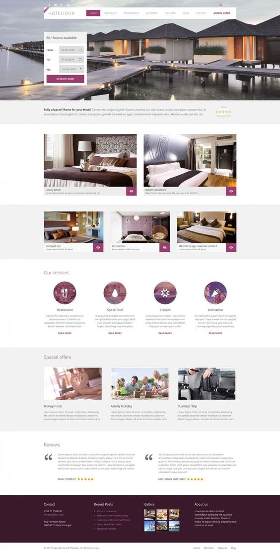 Mẫu Website Khách Sạn – Du Lịch – Resort – MH011