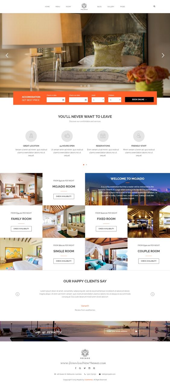 Mẫu Website Khách Sạn – Du Lịch – Resort – MH024